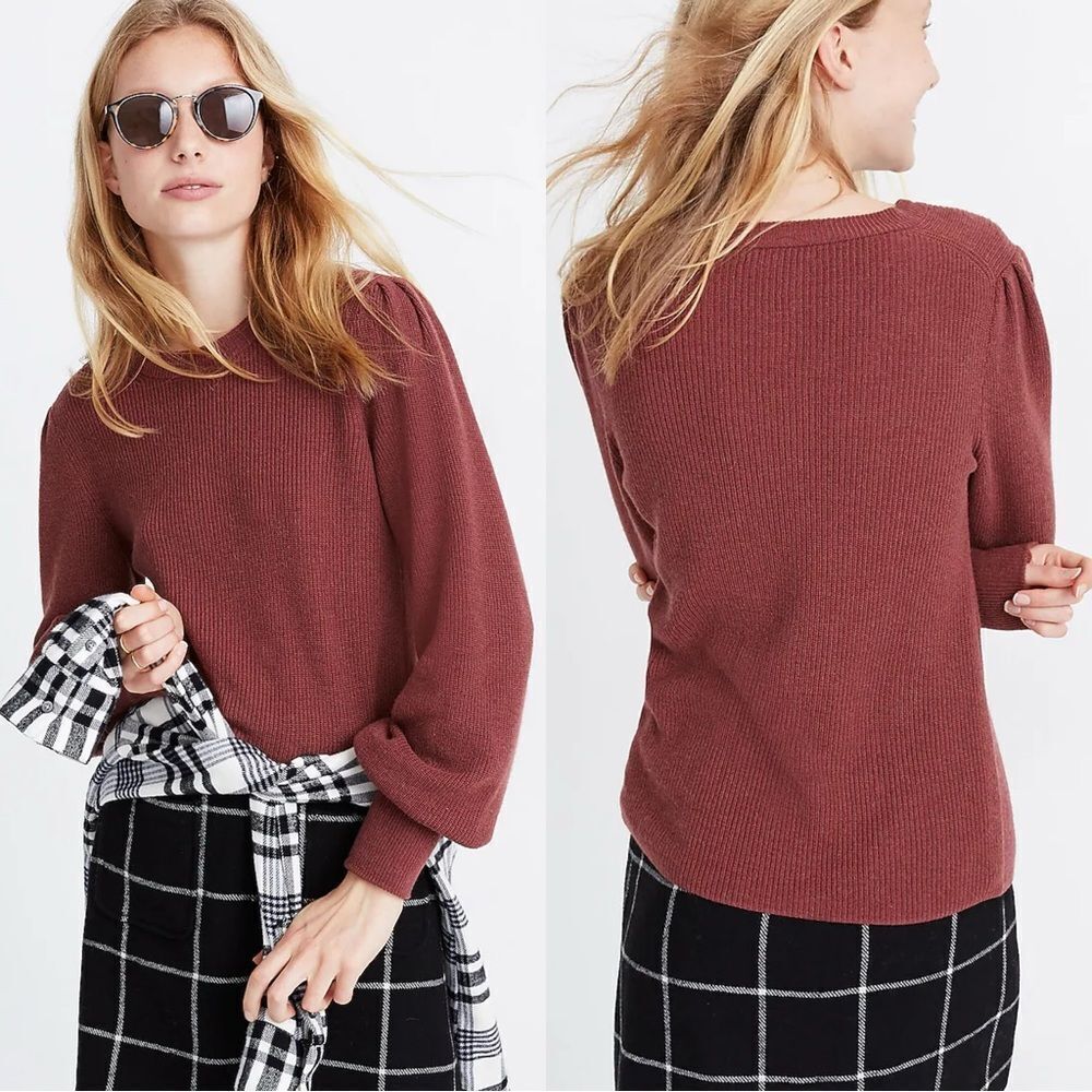 Madewell Baybrook Pullover Sweater Merino Wool Alpaca Blend Dusty Plum Size S